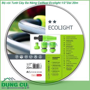 Trọn Bộ Ống Tưới,Vòi Tưới Cây Đa Năng Cellfast Ecolight 1/2″Dài 20m