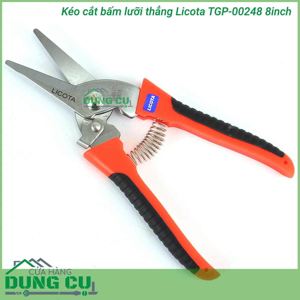 Kéo cắt bấm lưỡi thẳng Licota TGP-00248 8inch