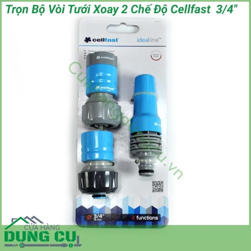 Bộ vòi tưới xoay 2 chế độ Cellfast 50-710