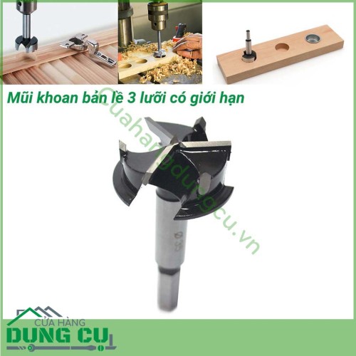 Mũi khoan bản lề 3 lưỡi có giới hạn