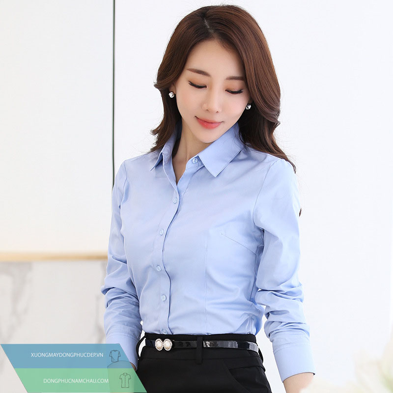 Cắt may áo sơ mi dáng eo cổ đức có chân