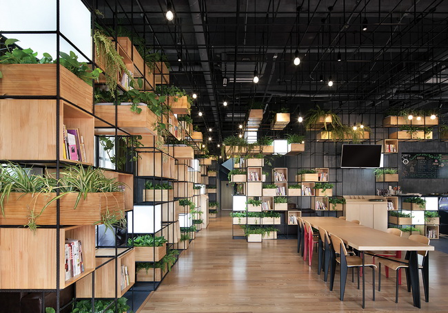 Thiết kế quán cà phê thiên nhiên xanh