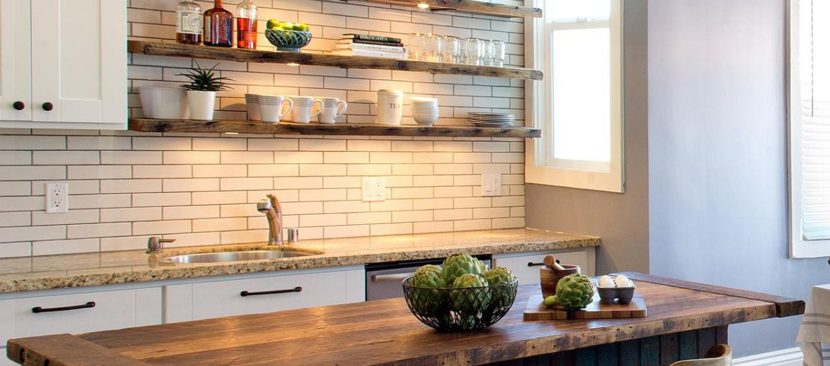Cách đóng kệ gỗ nhà bếp treo tường trang trí