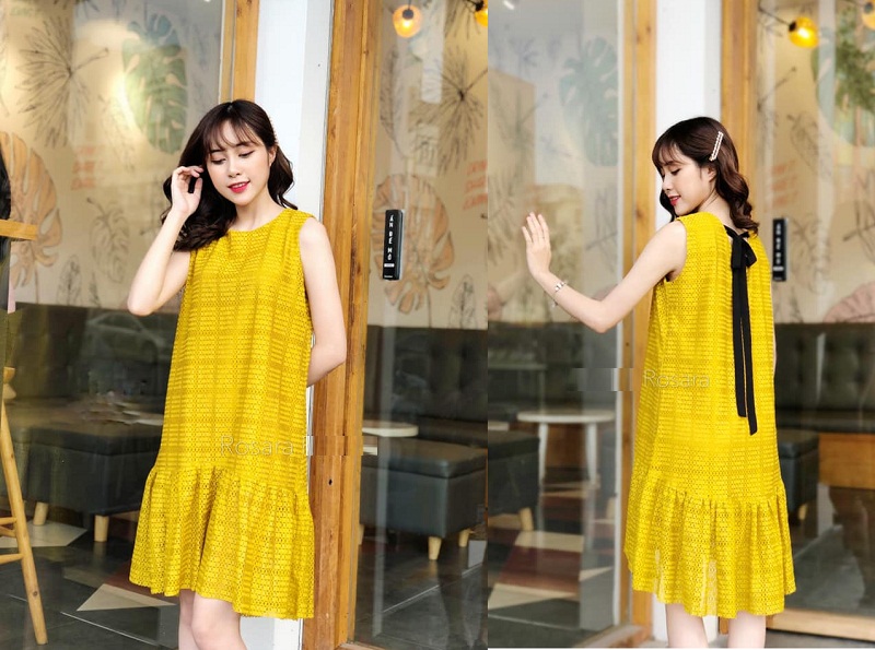 Đầm Suông  Váy Suông D01 Chất Đũi Xước Cổ Cách Điệu From Rộng    Hazomicom  Mua Sắm Trực Tuyến Số 1 Việt Nam
